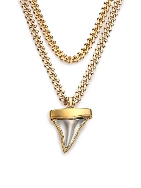 givenchy shark tooth necklace gold.